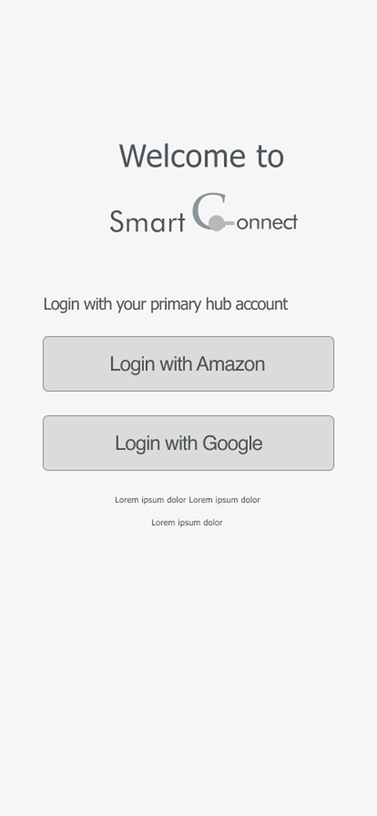 Welcome Screen Wireframe
