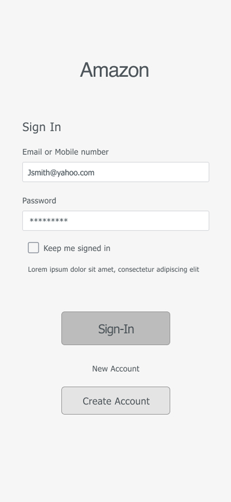 Login Screen Wireframe